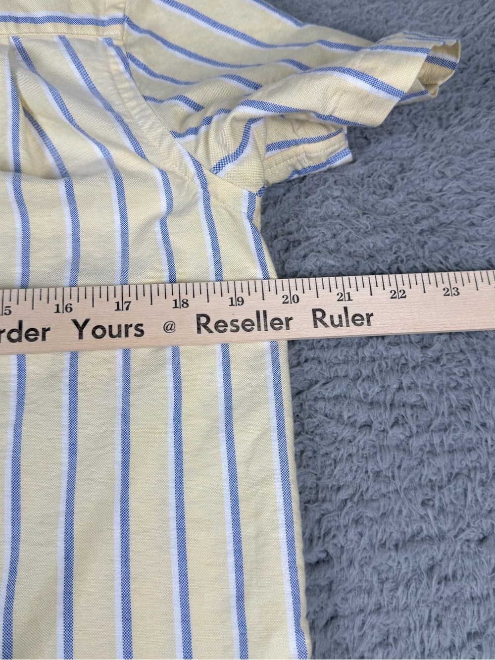 Polo Ralph Lauren Oxford Camp Shirt Boys Youth Large (14-16) Yellow Striped Pony - Picture 6 of 10